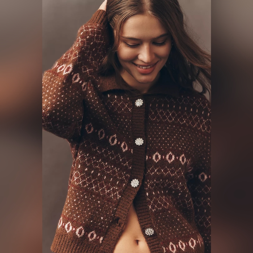 Design History Fair Isle Cardigan Sweater